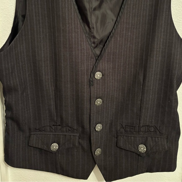 Affliction black premium embroidered vest L - Picture 9 of 9